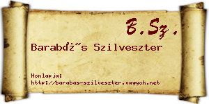 Barabás Szilveszter névjegykártya